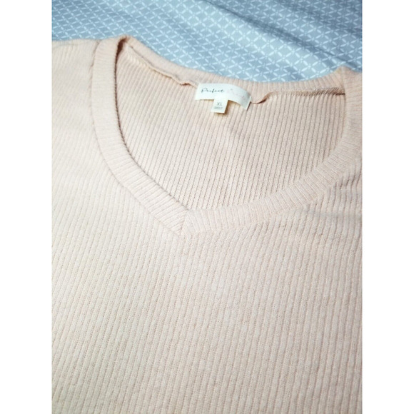 NWOT Perfect Peach Womens XL Sweater Elbow Sleeve Pink/Peach - Picture 7 of 7